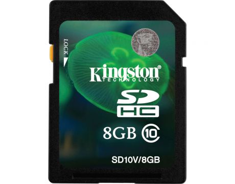 8GB SDHC Kingston, Черен / Зелен на супер цени