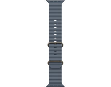Apple Ocean Band за Apple Watch 49 мм, Anchor Blue/Natural Titanium Finish на супер цени