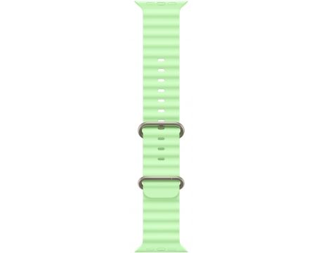 Apple Ocean Band за Apple Watch 49 мм, Neon Green/Natural Titanium Finish на супер цени