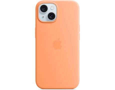Apple Silicone MagSafe за Apple iPhone 15, Orange Sorbet на супер цени