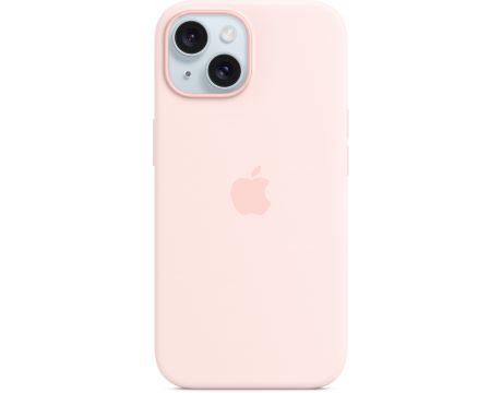 Apple Silicone MagSafe за Apple iPhone 15 Plus, Light Pink на супер цени