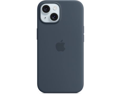 Apple Silicone MagSafe за Apple iPhone 15 Plus, Storm Blue на супер цени