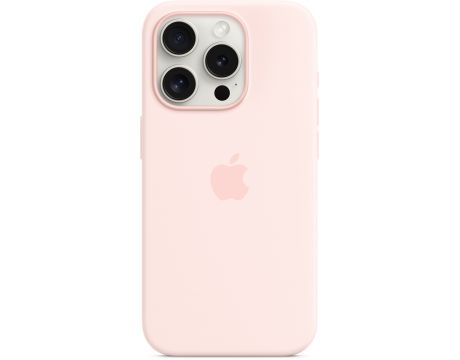 Apple Silicone MagSafe за Apple iPhone 15 Pro, Light Pink на супер цени