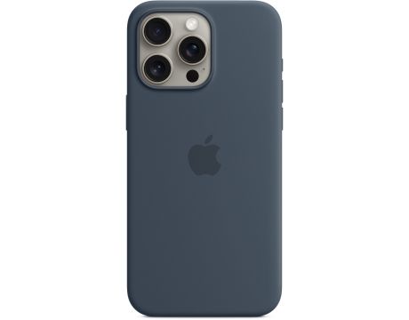 Apple Silicone MagSafe за Apple iPhone 15 Pro Max, Storm Blue на супер цени