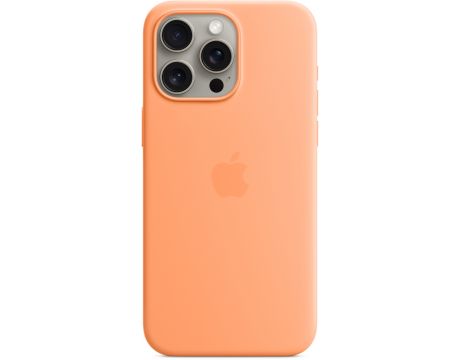 Apple Silicone MagSafe за Apple iPhone 15 Pro Max, Orange Sorbet на супер цени