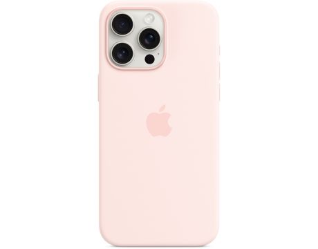 Apple Silicone MagSafe за Apple iPhone 15 Pro Max, Light Pink на супер цени