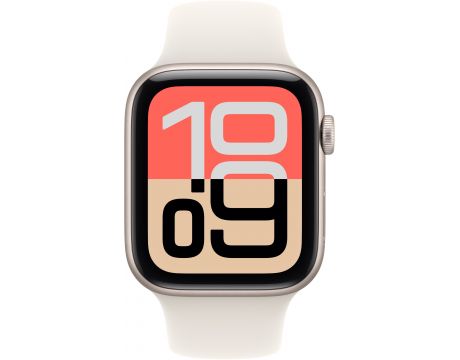 Apple Watch SE 3 GPS, Cellular, 44 мм, S/M, Starlight Aluminium, Starlight - нарушена опаковка на супер цени