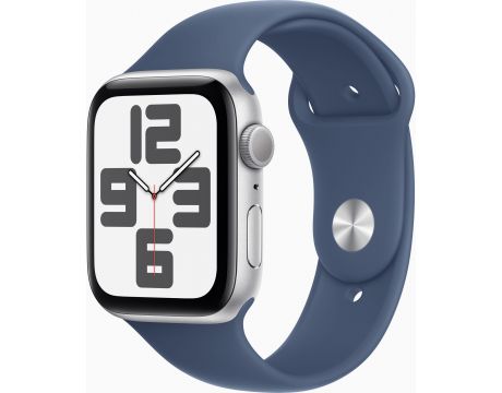 Apple Watch SE2 v3 GPS, 44 мм, M/L, Silver Aluminum, Denim Sport на супер цени