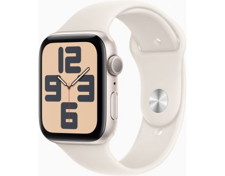 Apple Watch SE2 v3 GPS, 44 мм, S/M, Starlight Aluminum, Starlight Sport на супер цени