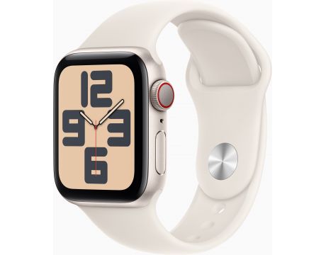 Apple Watch SE2 v3 GPS, Cellular, 40 мм, M/L, Starlight Aluminum, Starlight Sport на супер цени