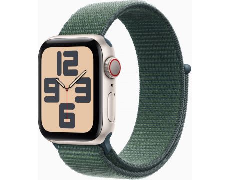 Apple Watch SE2 v3 GPS, Cellular, 40 мм, Starlight Aluminum, Lake Green Sport на супер цени