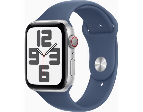 Apple Watch SE2 v3 GPS, Cellular, 44 мм, M/L, Silver Aluminum, Denim Sport на супер цени