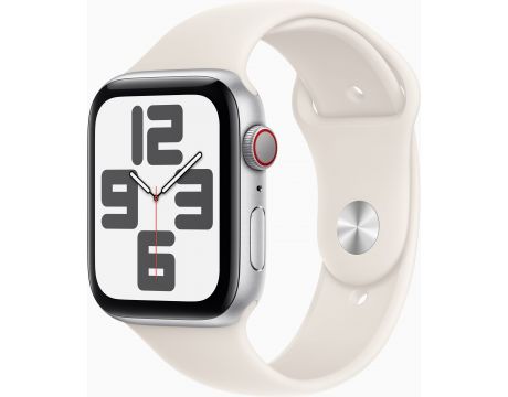 Apple Watch SE2 v3 GPS, Cellular, 44 мм, S/M, Starlight Aluminum, Starlight Sport на супер цени