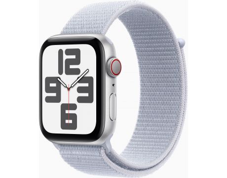 Apple Watch SE2 v3 GPS, Cellular, 44 мм, Silver Aluminum, Blue Cloud Sport на супер цени