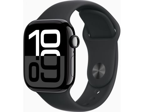 Apple Watch Series 10 GPS, 42 мм, M/L, Jet Black Aluminum, Black Sport на супер цени