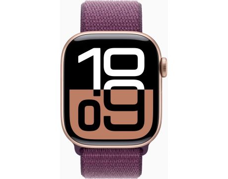 Apple Watch Series 10 GPS, 42 мм, Rose Gold Aluminium, Plum Sport на супер цени