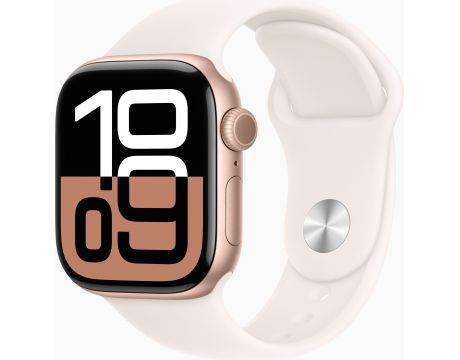 Apple Watch Series 10 GPS, Cellular, 42 мм, S/M, Rose Gold Aluminum, Light Blush Sport на супер цени