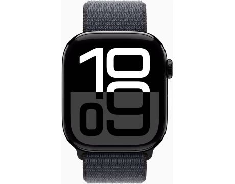 Apple Watch Series 10 GPS, 46 мм, Jet Black Aluminium, Ink Sport на супер цени