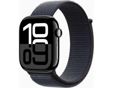 Apple Watch Series 10 GPS, 46 мм, Jet Black Aluminum, Ink Sport на супер цени