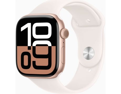 Apple Watch Series 10 GPS, Cellular, 46 мм, S/M, Light Blush Gold Aluminum, Light Blush Sport на супер цени