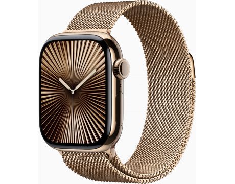 Apple Watch Series 10 GPS, Cellular, 42 мм, Gold Titanium, Gold Milanese на супер цени