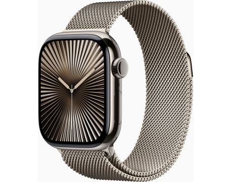 Apple Watch Series 10 GPS, Cellular, 42 мм, Natural Titanium, Natural Milanese на супер цени