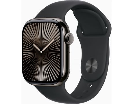 Apple Watch Series 10 GPS, Cellular, 42 мм, M/L, Slate Titanium, Black Sport на супер цени