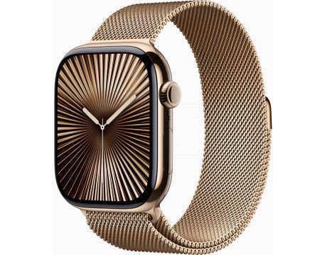 Apple Watch Series 10 GPS, Cellular, 46 мм, M/L, Gold Titanium, Gold Milanese на супер цени