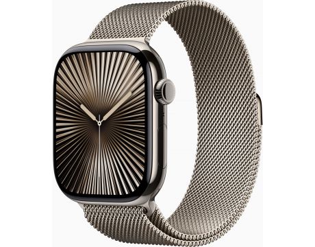 Apple Watch Series 10 GPS, Cellular, 46 мм, S/M, Natural Titanium, Natural Milanese на супер цени