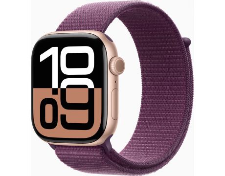 Apple Watch Series 10 GPS, 46 мм, Rose Gold Aluminum, Plum Sport на супер цени