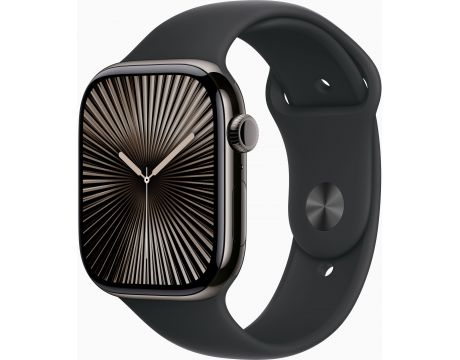 Apple Watch Series 10 GPS, Cellular, 46 мм, S/M, Slate Titanium, Black Sport на супер цени