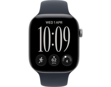 Apple Watch Series 12 GPS, 42 мм, S/M, Space Grey Aluminium, Navy Blue на супер цени
