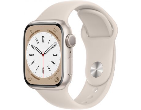 Apple Watch Series 8 GPS, 41мм, Aluminum, Starlight на супер цени
