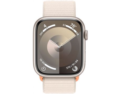 Apple Watch Series 9 GPS, Cellular, 41 мм, Aluminium, Starlight на супер цени
