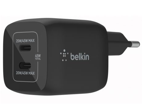 Belkin Dual GaN 45W, черен на супер цени