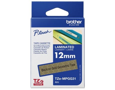 Brother TZe-MPGG31, black on gold на супер цени