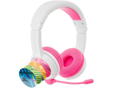 BuddyPhones School, бял/розов на супер цени