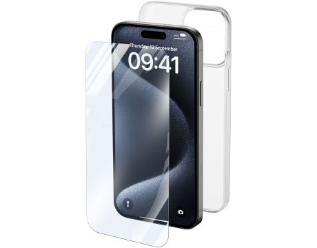 Cellular Line Protection Kit за Apple iPhone 15 Pro, прозрачен на супер цени