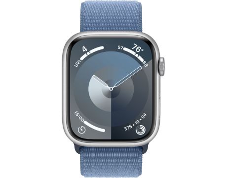 Apple Watch Series 9 GPS, Cellular, 45 мм, Aluminium, Silver-Winter Blue на супер цени