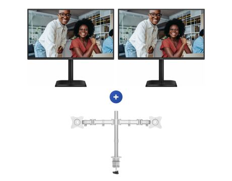 2 броя 27" AOC Q27E4U и стойка Neomounts NM-D135DSILVER на супер цени