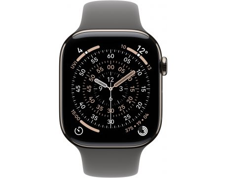 Apple Watch Series 11 GPS, Cellular, 46 мм, M/L, Natural Titanium, Stone Grey на супер цени