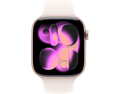 Apple Watch Series 11 GPS, Cellular, 46 мм, M/L, Rose Gold Aluminium, Light Blush на супер цени
