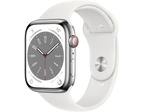 Apple Watch Series 8 GPS, Cellular, 41мм, Silver/White на супер цени