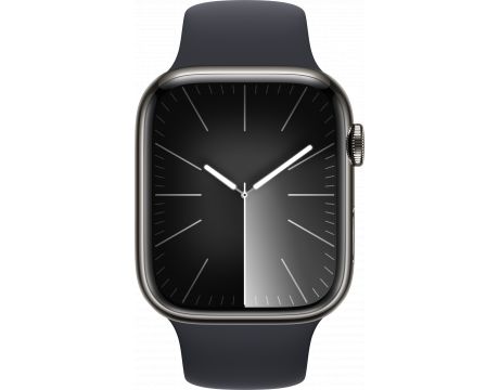 Apple Watch Series 9 GPS, Cellular, 41 мм, M/L, Stainless Steel, Graphite-Midnight на супер цени