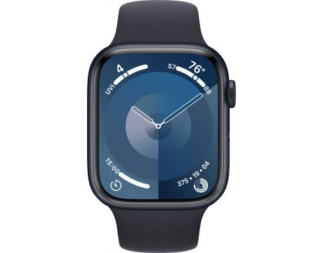 Apple Watch Series 9 GPS, 45 мм, M/L, Aluminium, Midnight на супер цени