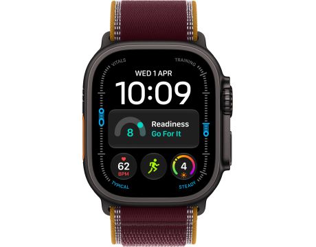Apple Watch Ultra 4, Cellular, 49 мм, S/M, Black Titanium, Burgundy на супер цени