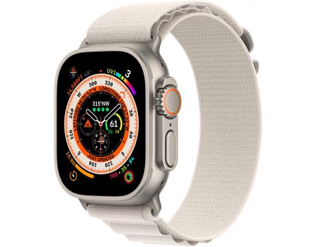 Apple Watch Ultra GPS, Cellular, 49мм, S, Titanium/Starlight на супер цени