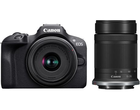 Canon EOS R100, черен и допълнителен обектив RF-S 55-210 на супер цени