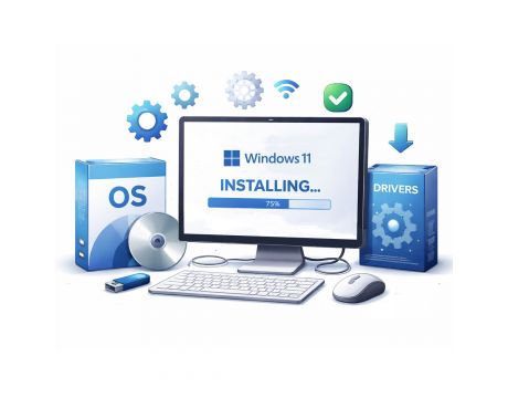 Инсталация на Windows 11 Home + драйвери  (не включва лиценз) на супер цени