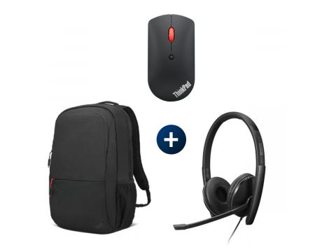 Lenovo слушалки Stereo Gen 2 и раница ThinkPad Essential 16" и мишка ThinkPad Silent на супер цени